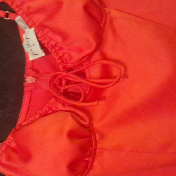 Orange/coral spaghetti straped cocktail dress - Picture 2 of 4